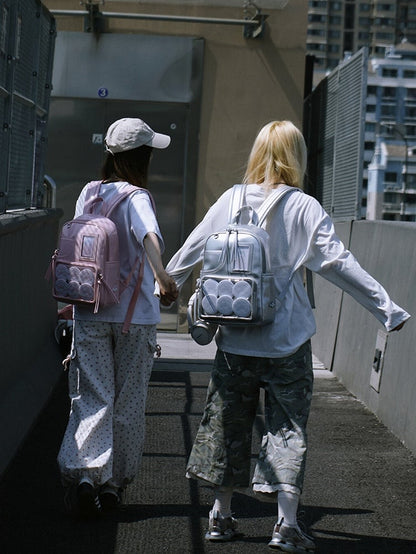 Silver Polished PU Ita Backpack