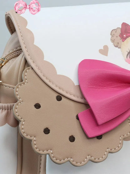 Lolita Cookie Dog Print Lambskin-Touch Crossbody Bag with Bowknot