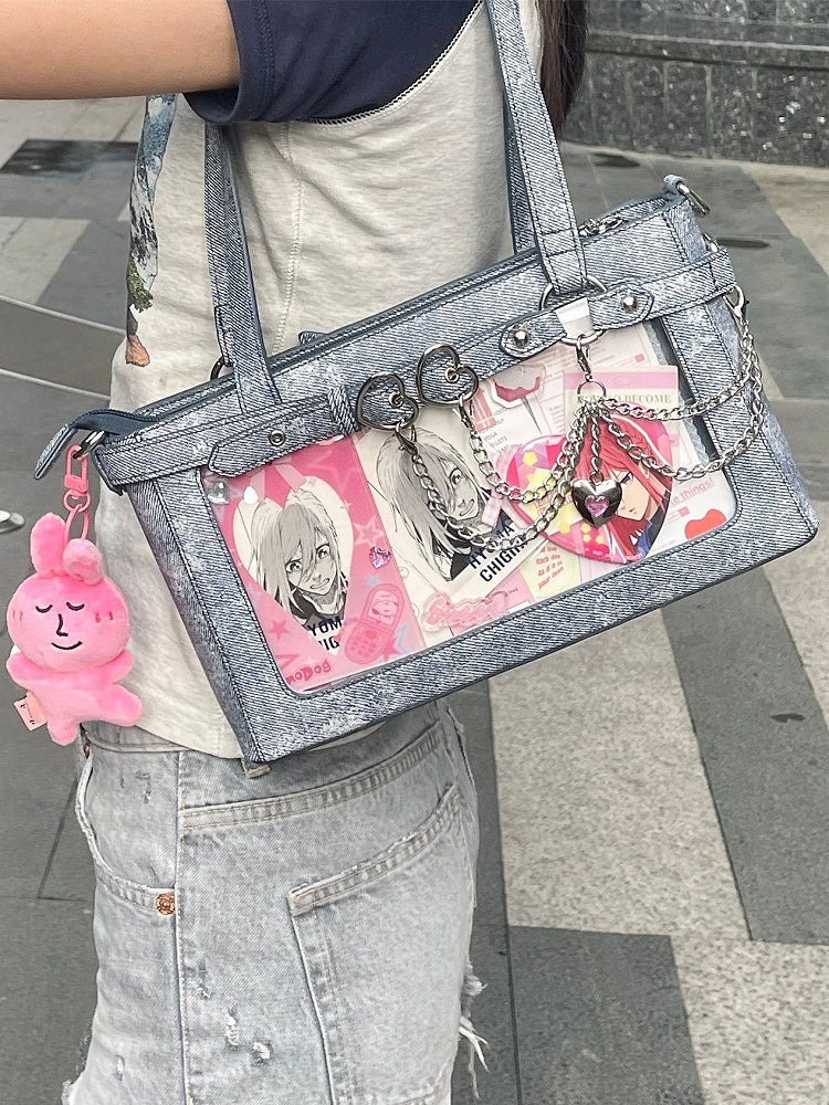 Detachable Chains Dusty Blue Ita Shoulder Bag