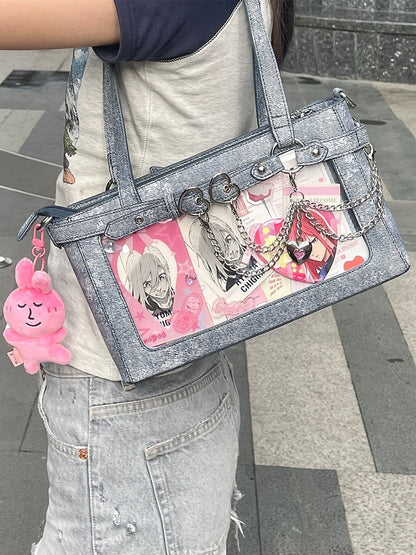 Detachable Chains Dusty Blue Ita Shoulder Bag