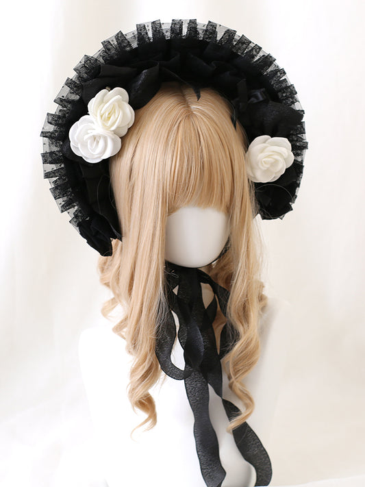 4 Colors Flower Details Gothic Bowknots Bonnet
