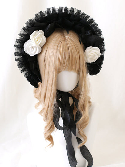 4 Colors Flower Details Gothic Bowknots Bonnet