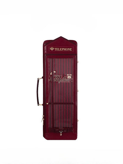 Red Telephone Booth-shaped 1/4 Scale BJD Doll Bag with Two Straps