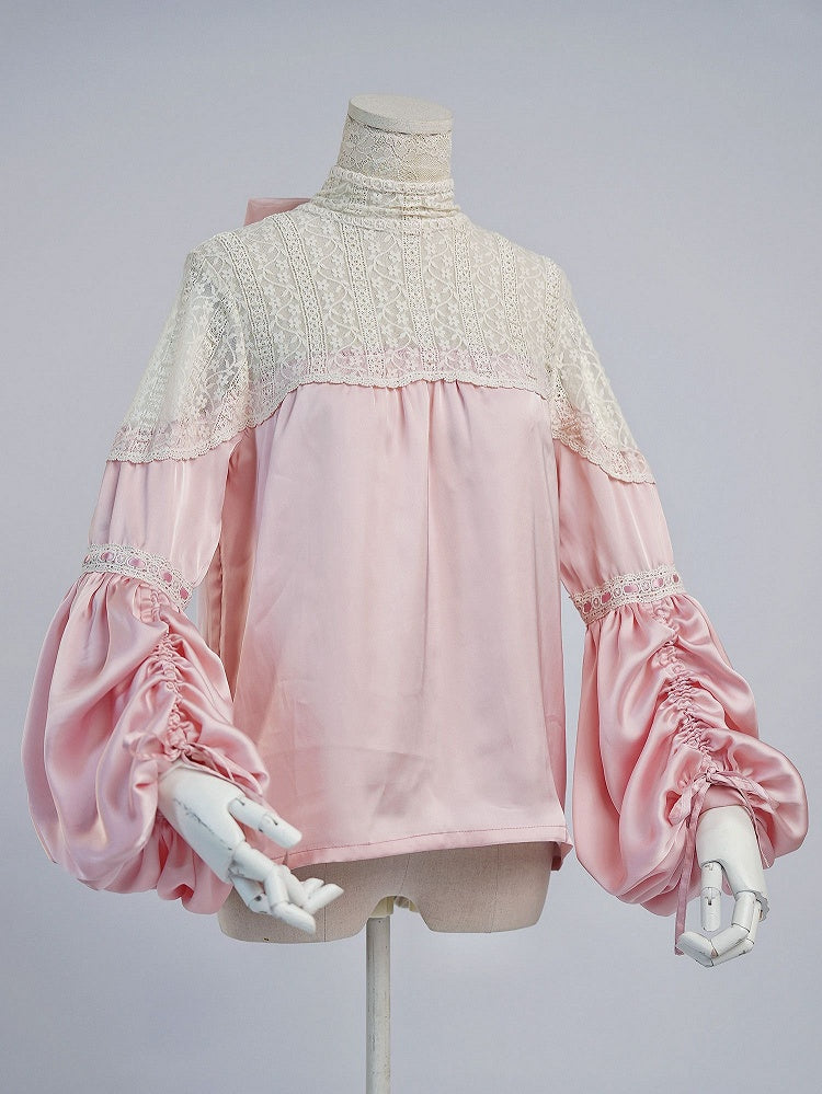 Historical Full Set- Pink Poet Blouse + Green Crystal Tassel Floral Skirt + Red Wide Belt