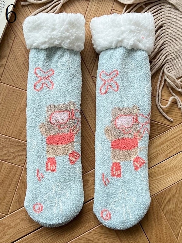 7 Options Cartoon Bear Winter Socks