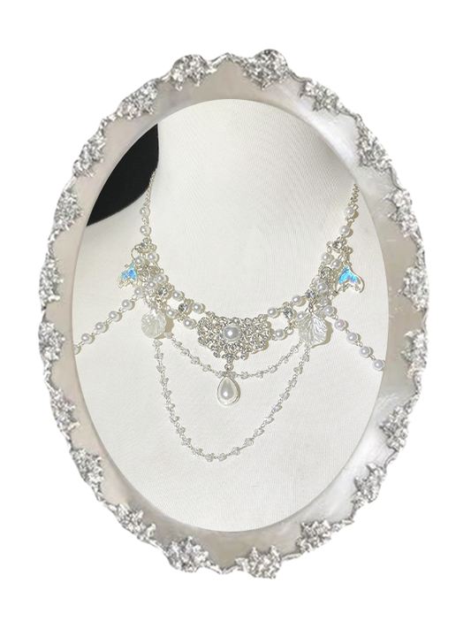 Rhinestone Details Beaded Shoulder Chain