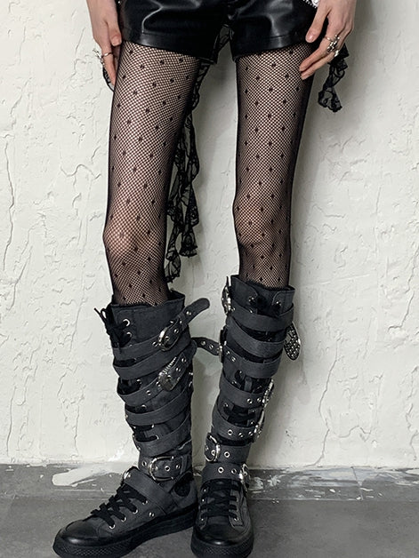 4 Color Options Y2K Polka-dot Pattern Tights