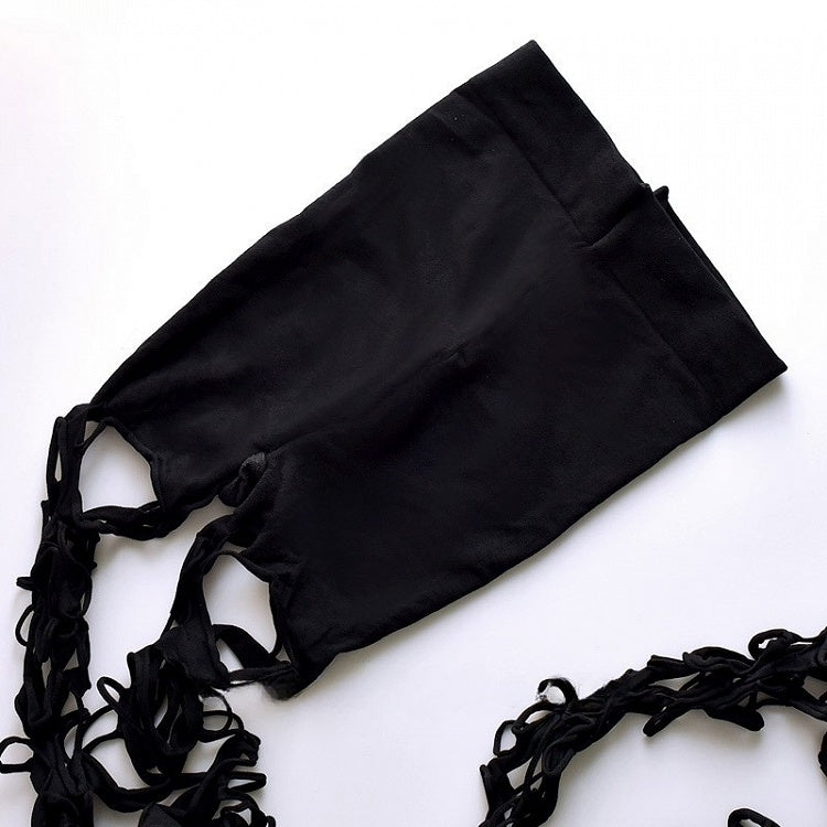 Black Y2K Cut-out Design Tights