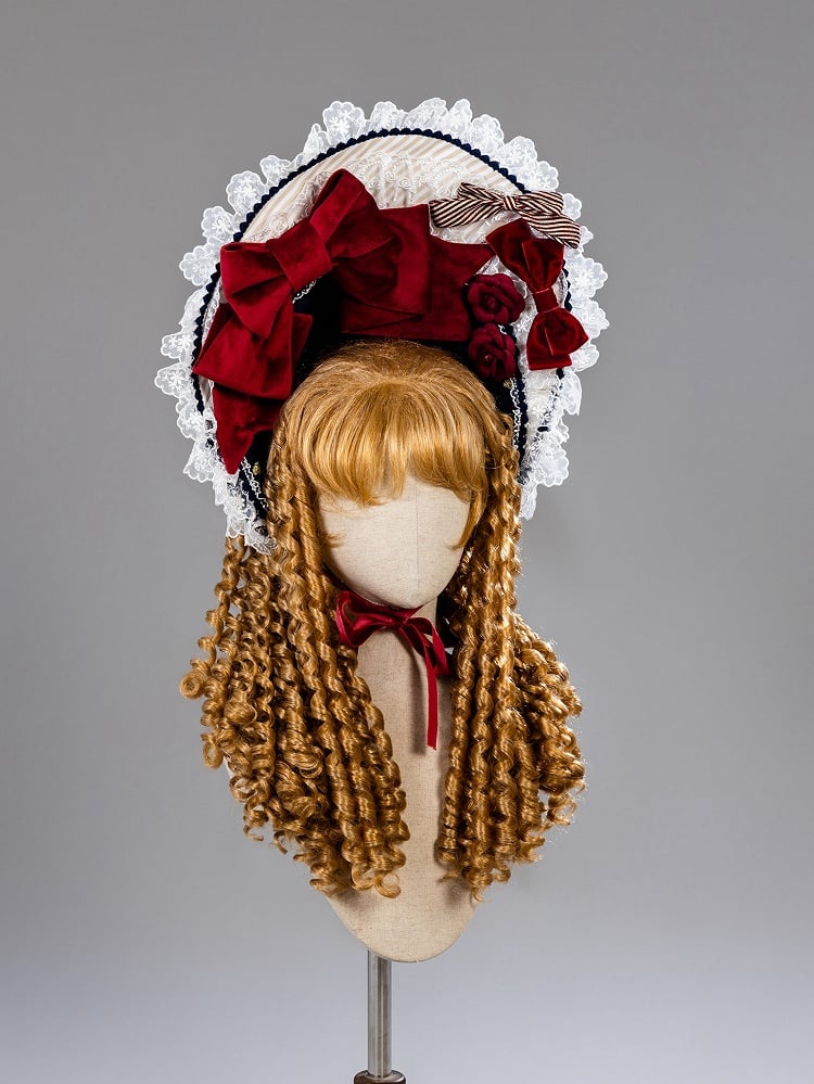 Snow White Vibes Dark Blue and Red Boned Corset Top + Tiered Skirt Gorgeous Hime Lolita Full Set