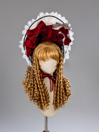 Snow White Vibes Dark Blue and Red Boned Corset Top + Tiered Skirt Gorgeous Hime Lolita Full Set