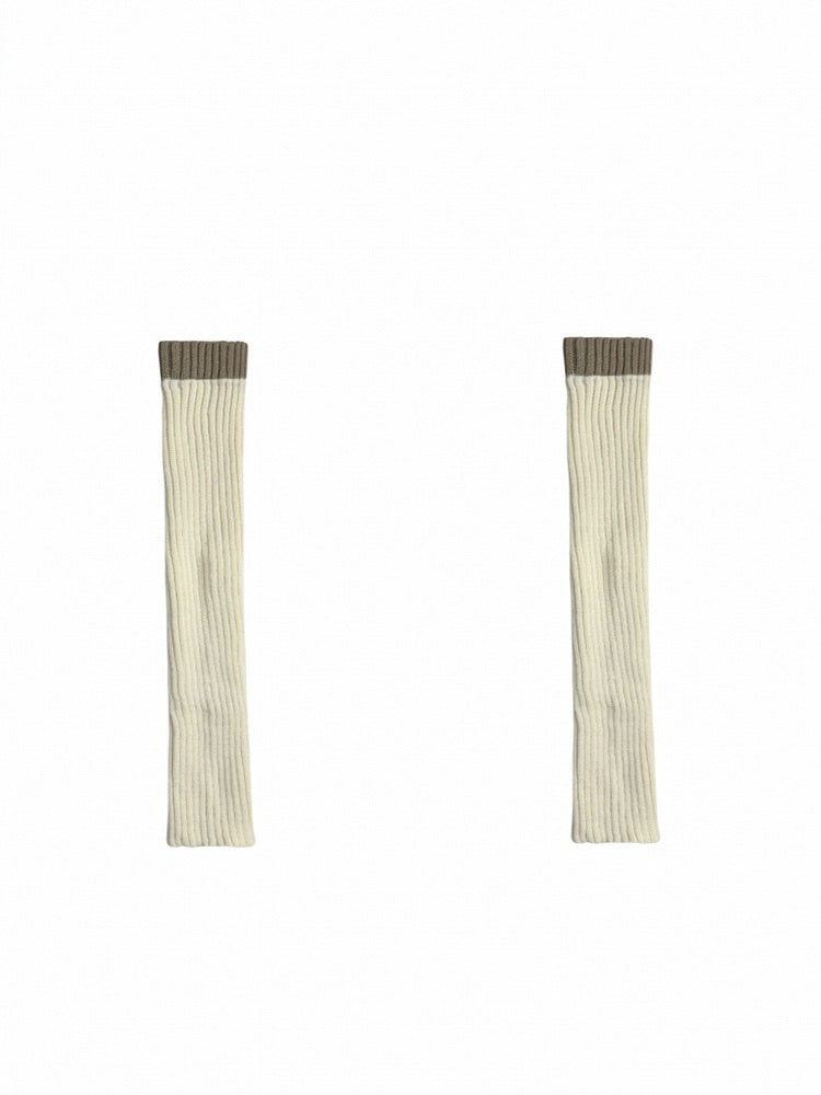 5 Colors Contrast Trim Knitted Leg Warmers