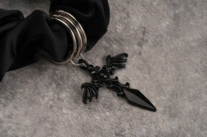 Black Gothic Cross Scrunchie