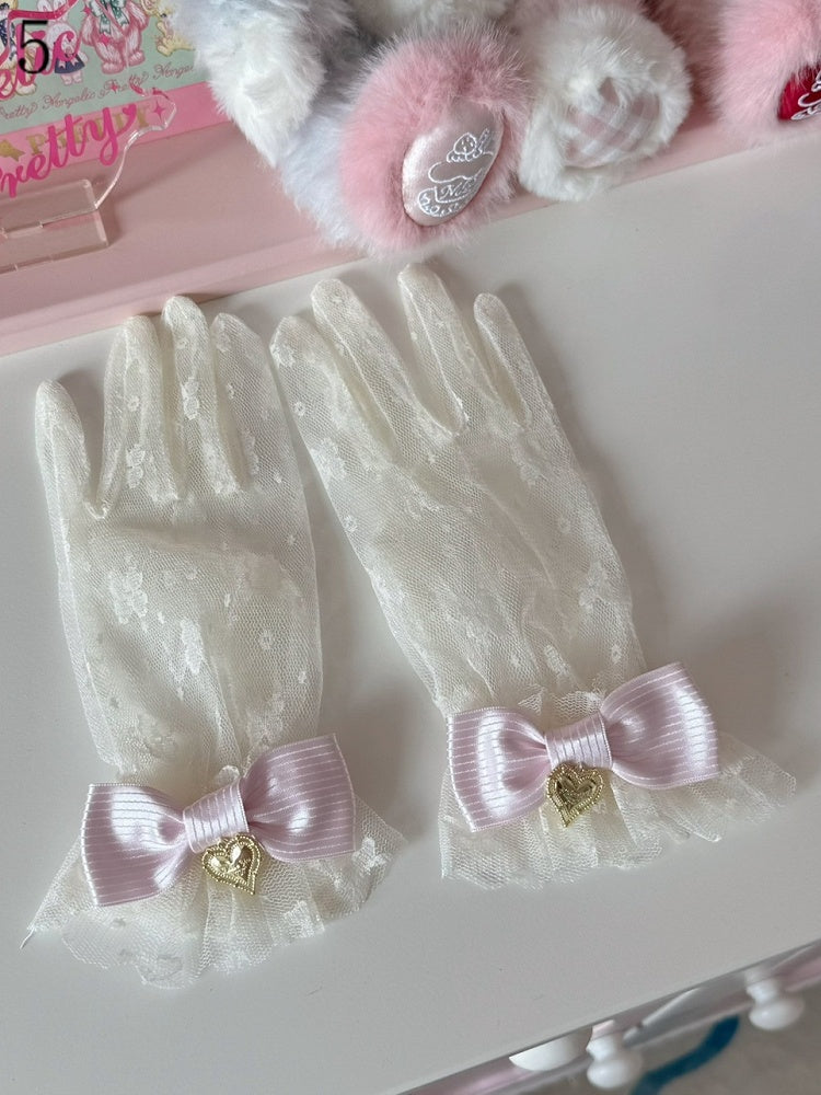 16 Options Crown/Heart Charm Bowknot Lace Gloves