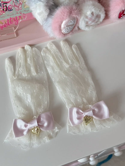 16 Options Crown/Heart Charm Bowknot Lace Gloves