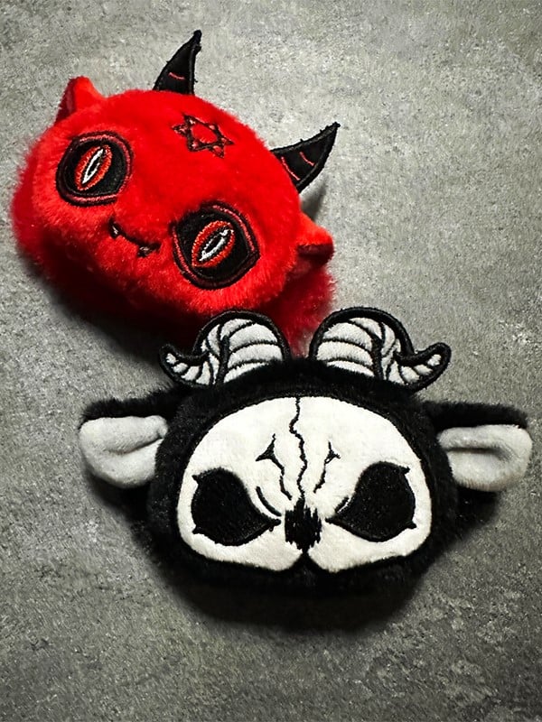 Black and White Grim Reaper Gothic Plush Hairclip