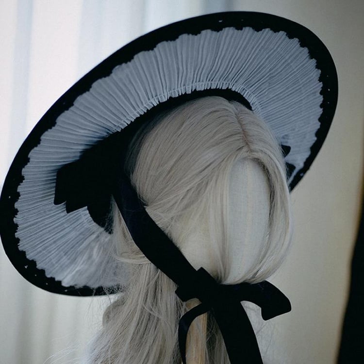 4 Options Black Gothic Lolita Hat