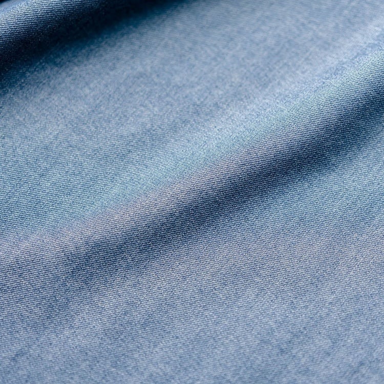 Retro-Style Elegant Long Sleeves Denim Dress with Brown Belt