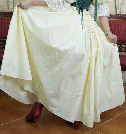 Bavarian Landhaus Historical Costume - Light Yellow Boned Bodice Top + Skirt + Corset Belt
