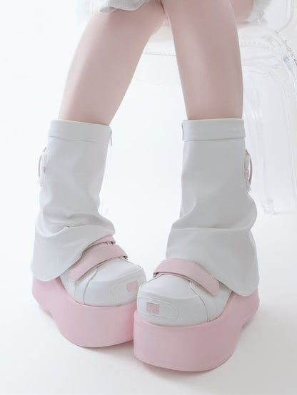 Pink Yami Kawaii Zip Closure at Sides Platform Boots