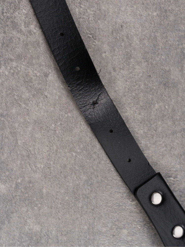 Black&Silver Gothic Cross Pendant Studs Design Buckle Choker