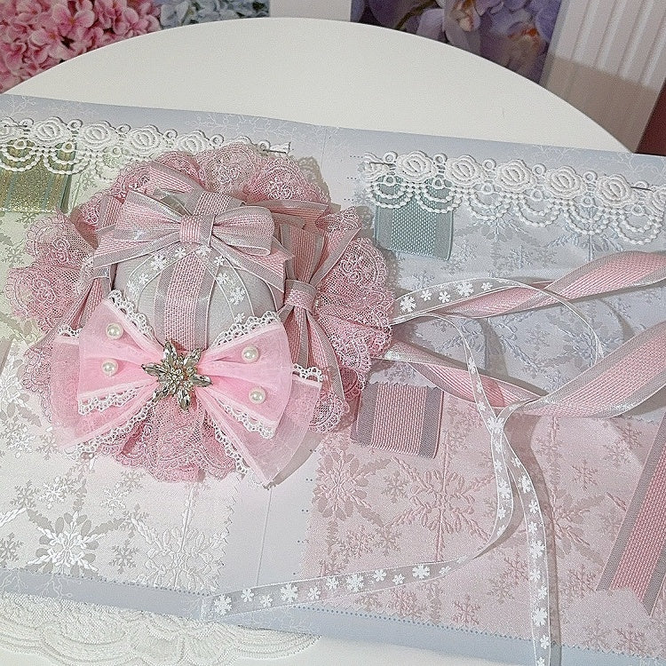 5 Color Options Beaded And Rhinestone Decorated Bowknot Details Lace Trim Mini Hat