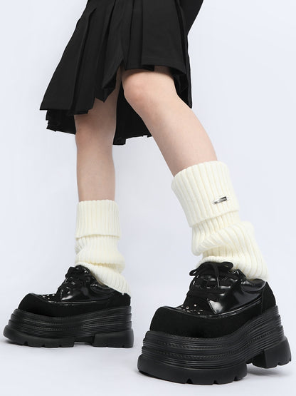 Stud Embellishments & Functional Lacing System Punk Black Platforms