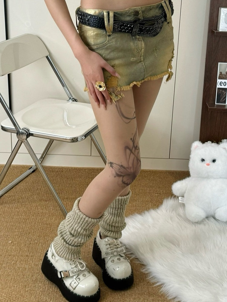 3 Options Nude Gyaru Fashion Bowknot/Butterfly Print Tights
