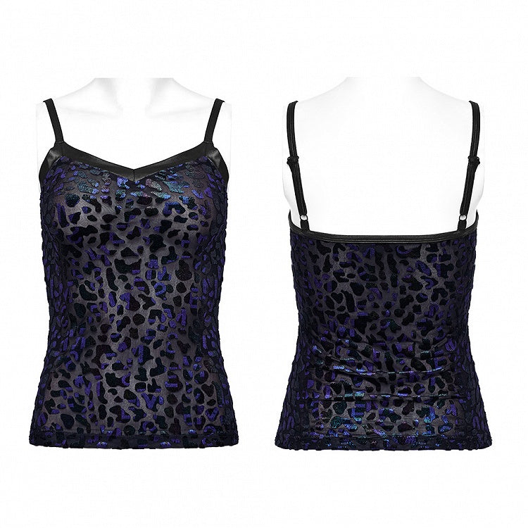 Plus Size Leopard Black and Purple Goth Camisole