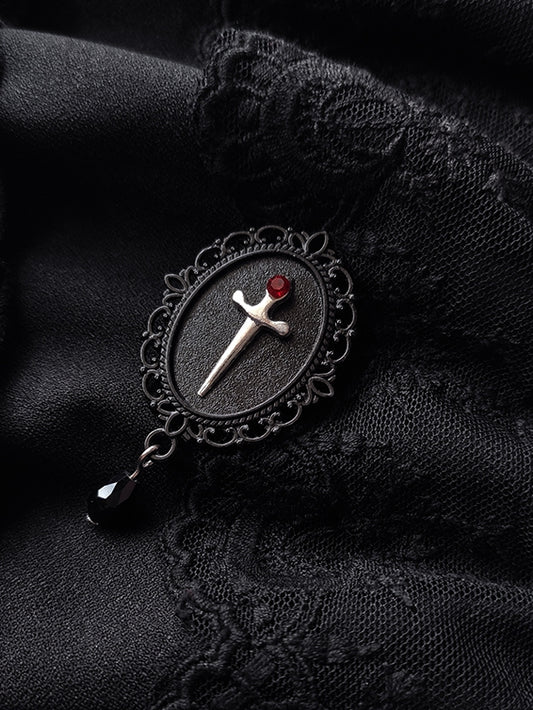 Black Gothic Dagger Brooch