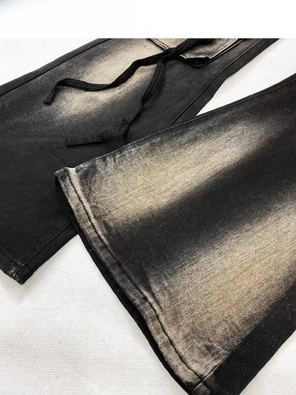 Black Bittersweet Distressed Design Flare Silhouette Jeans