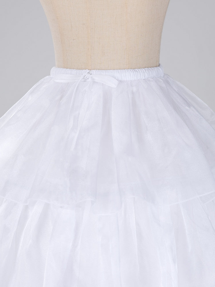 White Lolita Adjustable Length Fish-bone Petticoat