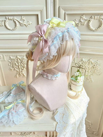 Pink&Green / Blue&Yellow Lace Ruffle Hairband