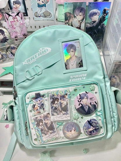 Large Capacity Daily Star Decoration Green Ita Backpack - Comes with Adjustable Strap