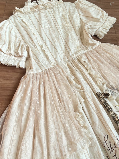 Plus Sizes Available Creamy Short Sleeves Lolita Cotton Dress Sweet Lolita One Piece