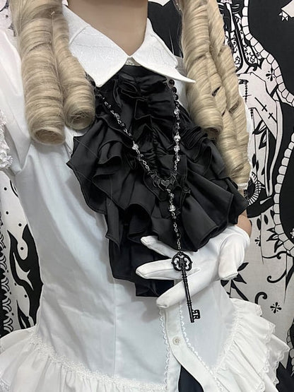 Black Gothic Punk Key Beaded Necklace