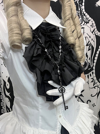 Black Gothic Punk Key Beaded Necklace