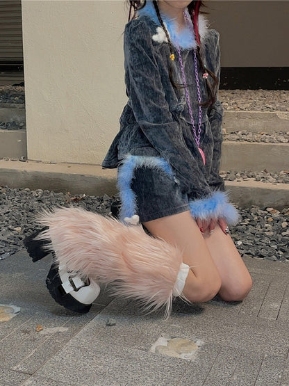 Apricot Y2K 20CM/30CM/40CM Shaggy Leg Warmers