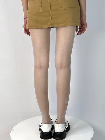 Black/White Butterfly Print Tights