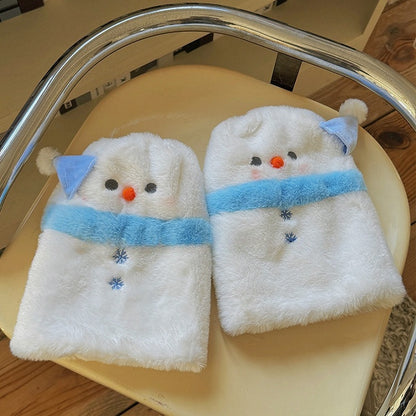 White Cute Snowman Plush Leg Warmers