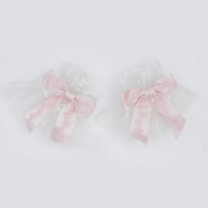 Pink / Blue / Black / Red Bowknot Wrist Cuffs