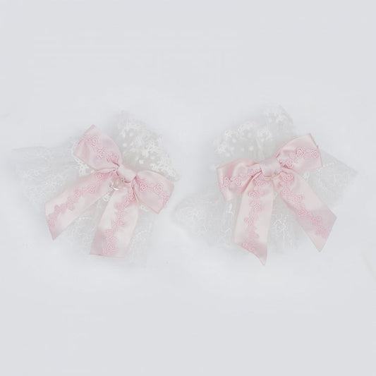 Pink / Blue / Black / Red Bowknot Wrist Cuffs