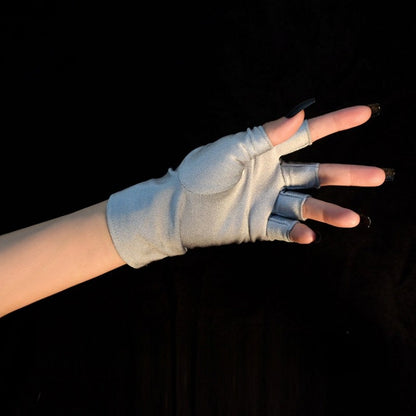 Silver Cyberpunk Finger Gloves + Silver Bracelet