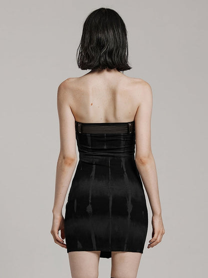 Black Sexy Printed Dress