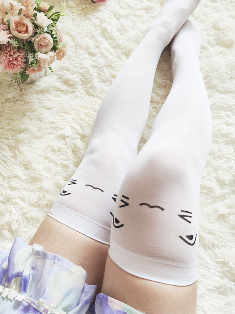 6 Options White Sweet Over Knee Stockings