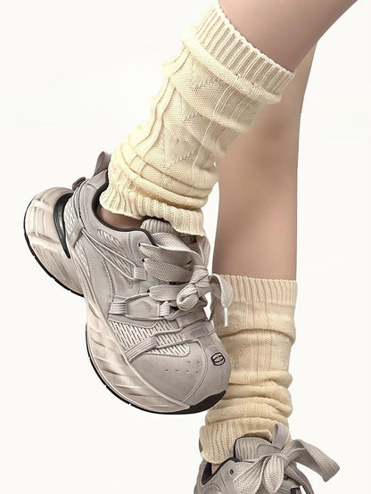 Blue/Yellow/Black/White Knitted Leg Warmers