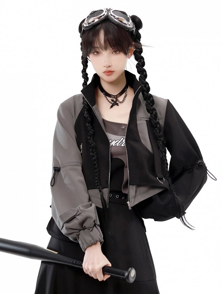 Black and Gray Techwear Jacket