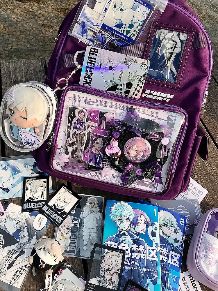 Purple Unisex Daily Star Decoration Ita Backpack - Large Capacity & Adjustable Strap