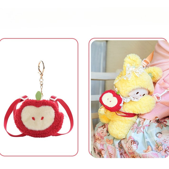Yellow Rabbit-shaped Bowknot Plush Backpack + 3 Options Keychain Middle/Large Size