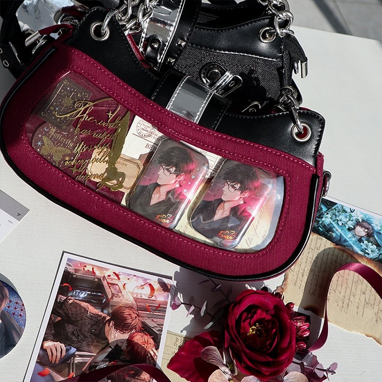 Wine Red Skeleton Kitty Ita Bag