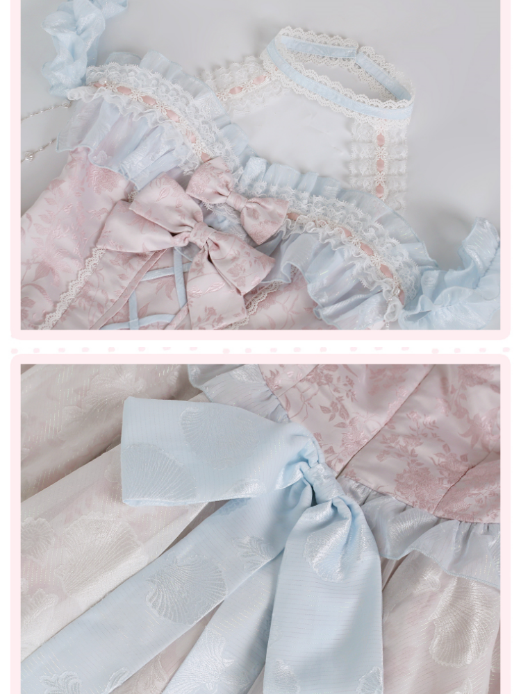 Enchanted Pink Jacquard Dress Tiered Skirt with Beaded Details